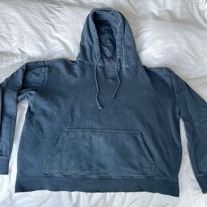 Brandy Melville distressed hoodie w cut neck